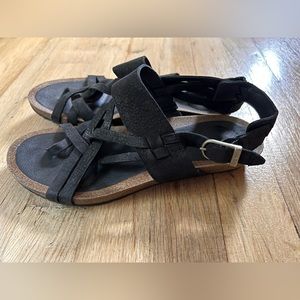 TEVA Ysidro Extension sandal black nubuck leather women 7.5 New without box Shoe